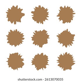 Grunge shape collection. Set of price, sale, discount offer circle frames sticker. 