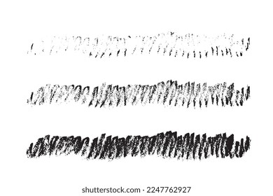 Grunge Shape Texture, Charcoal Strokes Set, Crayon Scribble Isolated, Hand Drawn Chalk Hatching, Crayon Strokes Texture on White Background