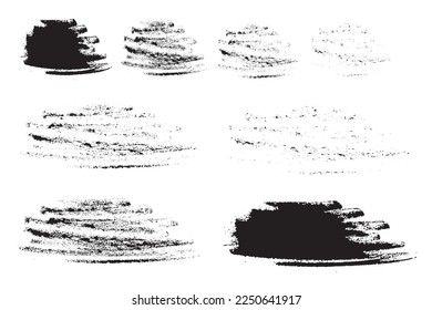 Grunge Shape Texture, Charcoal Strokes Set, Crayon Scribble Isolated, Hand Drawn Chalk Hatching, Crayon Strokes Texture on White Background