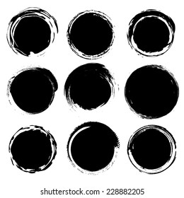 Grunge shapes, set, black isolated on white background, vector illustration.