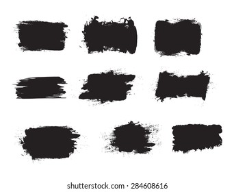 Grunge shapes, set, black isolated on white background, vector illustration.