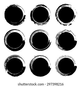 Grunge shapes, set, black isolated on white background, vector illustration.