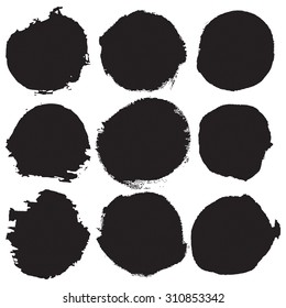 Grunge shapes, set, black isolated on white background, vector illustration.