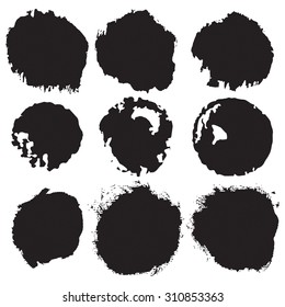 Grunge shapes, set, black isolated on white background, vector illustration.