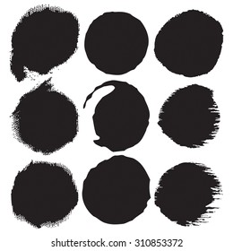 Grunge shapes, set, black isolated on white background, vector illustration.