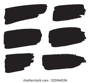 Grunge formes, ensemble, noir isolé sur fond blanc, illustration vectorielle.