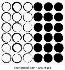 Grunge shapes, set, black isolated on white background, vector illustration.
