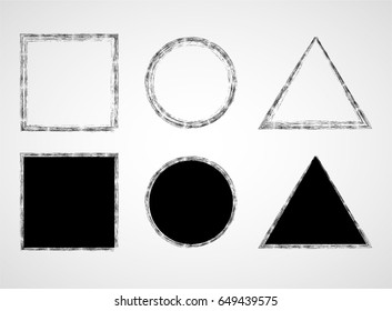 Grunge Shapes, textures, Circles, Banners, Insignias , Logos, Icons, Labels and Badges Set . Set of Retro Frames for Emblems.