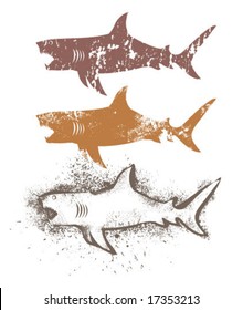 Grunge Sharks Art