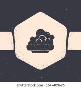 Grunge Shaving gel foam icon isolated on grey background. Shaving cream. Monochrome vintage drawing. Vector Illustration