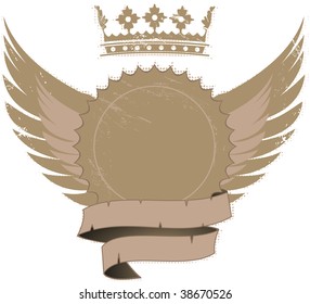 Grunge shield and crown