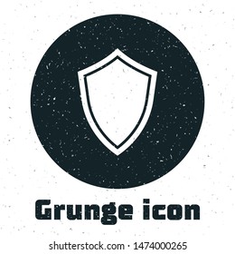 Grunge Shield icon isolated on white background. Guard sign.  Vector Illustration