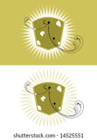 Grunge shield on two different backgrounds