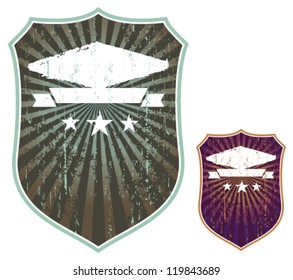grunge shields in two colors