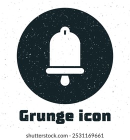 Ícone Grunge Ship bell isolado no fundo branco. Desenho vintage monocromático. Vetor