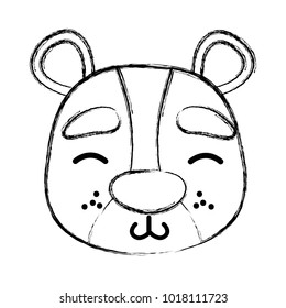 grunge shy bear head wild animal