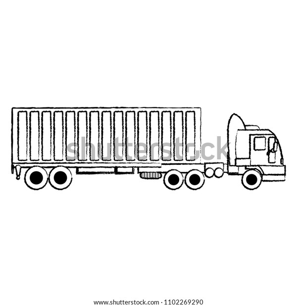 grunge side\
truck transport with container\
cargo