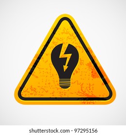 Grunge sign with the light bulb