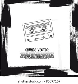grunge silhouette cassette background. vector illustration