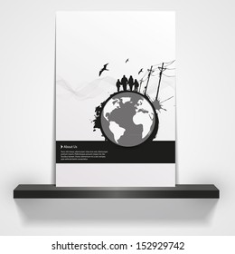 Grunge silhouette Cover or flyer design