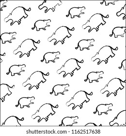 grunge silhouette hippopotamus safari animal background