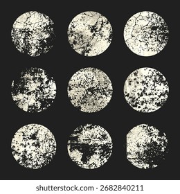 Grunge silver foil, shiny handmade circles. Golden glittering texture, pattern. Luxury shining hand drawn background. Wedding, greeting card decoration elements. Modern art. Vector illustration