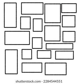 Grunge sketch of hand drawn rectangles.Shapes vector illustration