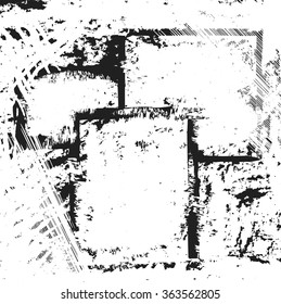 grunge sketch texture, scratched black and white background, vector illustration design element