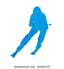 Grunge skier silhouette