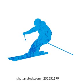 Grunge skier silhouette