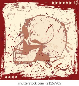 Grunge Skull Background (vector). In the gallery also available XXL jpeg image made from this vector
