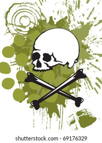 Grunge skull and bones. vector illustration.