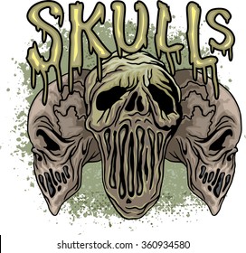 grunge skull coat of arms