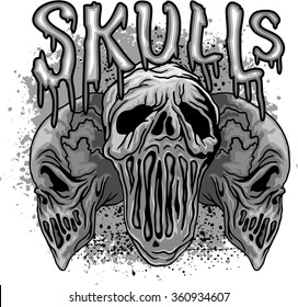 grunge skull coat of arms