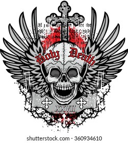 grunge skull coat of arms