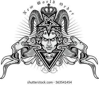 grunge skull coat of arms