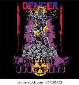 grunge skull coat of arms