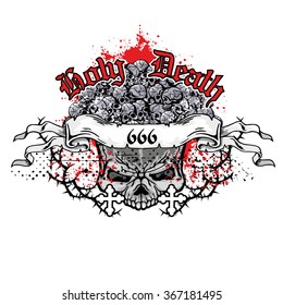 grunge skull coat of arms