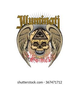 grunge skull coat of arms