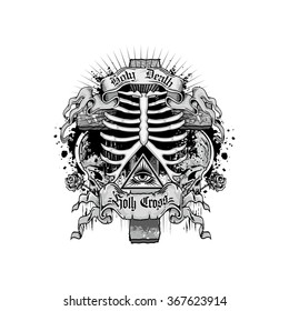 grunge skull coat of arms