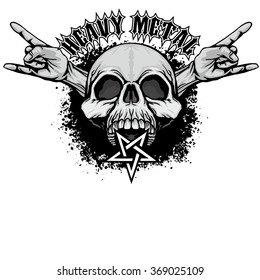 grunge skull coat of arms