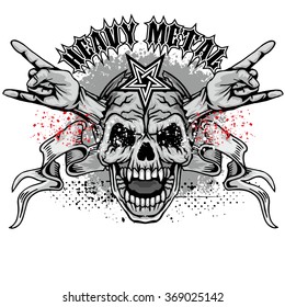 grunge skull coat of arms