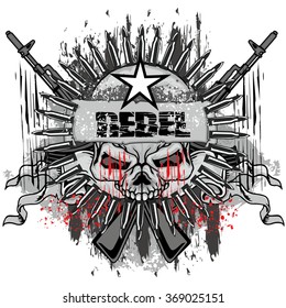 grunge skull coat of arms