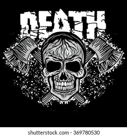 grunge skull coat of arms