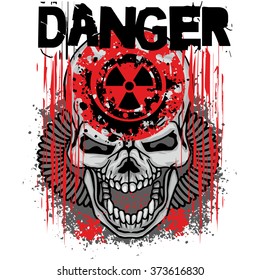 grunge skull coat of arms