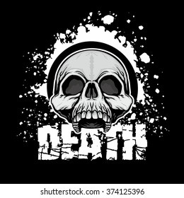 grunge skull coat of arms