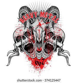 grunge skull coat of arms