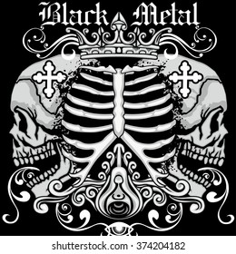 grunge skull coat of arms