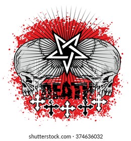
grunge skull coat of arms