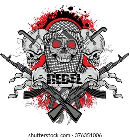 grunge skull coat of arms
